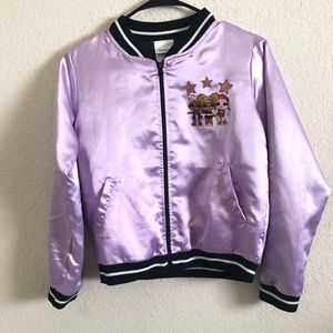 L.O.L Surprise Fierce Girl's Bomber Jacket Lilac Girl's Size Large 10/12